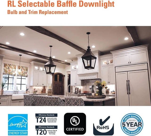 Alt view image 7 of 7 - HALO RL 5/6 inch LED recessed Can Light Trim, 5CCT, dimmable, 600 lm