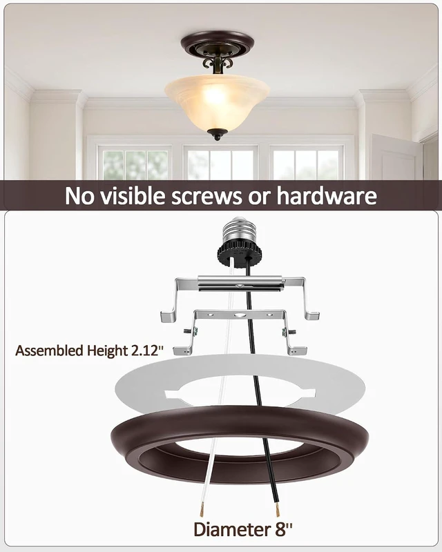 Alt view image 4 of 7 - Luvkczc Recessed Can Light Conversion Kit for 5" and 6" Ceiling Fixtures