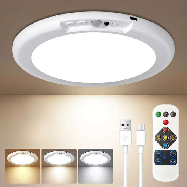 Main image of Rechargeable Motion Sensor Magnetic Ceiling Light with Remote