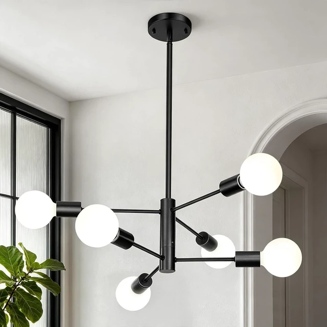 Main image of Sheetea Modern Chandelier, Black Dining Room Light Fixture for Kitchen