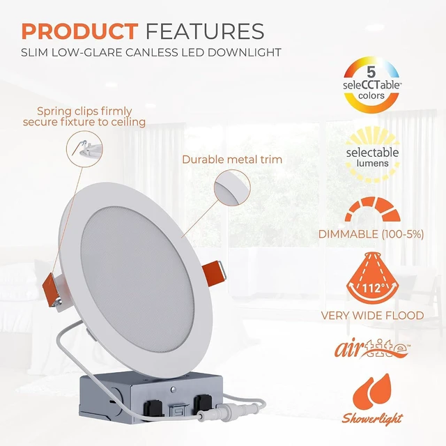 Alt view image 2 of 7 - HALO HLB Canless LED Recessed Lighting 6 inch 5CCT Lumen Select 4PK