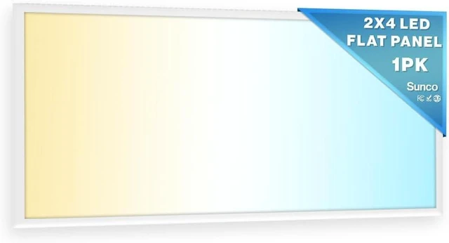Main image of Sunco 2x4 LED Flat Panel Light, Dual Selectable, 30-50W, Dimmable, 3CCT