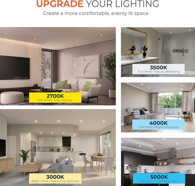 Alt view image 7 of 7 - HALO HLB Canless LED Recessed Lighting 6 inch 5CCT Lumen Select 4PK