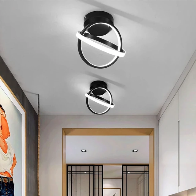Alt view image 2 of 6 - CANEOE Black Led Ceiling Light, 6000K Lighting Fixtures, Metal Creative Design Lamp for Living Room Bedroom Corridor Aisle Hallway (Cool White), CL-JCYXBK-US