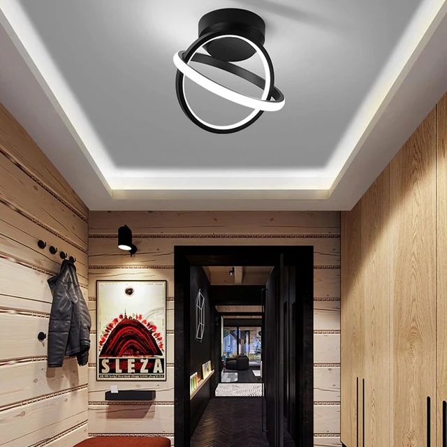 Alt view image 4 of 6 - CANEOE Black Led Ceiling Light, 6000K Lighting Fixtures, Metal Creative Design Lamp for Living Room Bedroom Corridor Aisle Hallway (Cool White), CL-JCYXBK-US