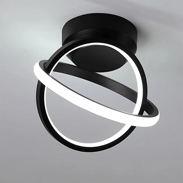 Alt view image 5 of 6 - CANEOE Black Led Ceiling Light, 6000K Lighting Fixtures, Metal Creative Design Lamp for Living Room Bedroom Corridor Aisle Hallway (Cool White), CL-JCYXBK-US