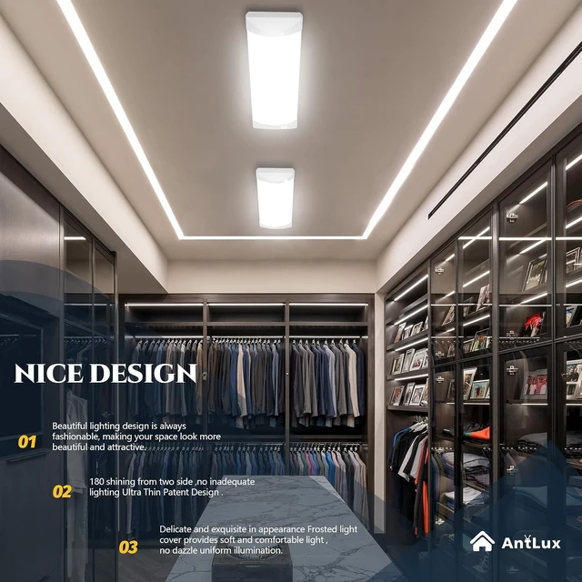 Alt view image 3 of 7 - ANTLUX 2FT LED Kitchen Puff Ceiling Light Fixture 20W 4000K, 2 Pack