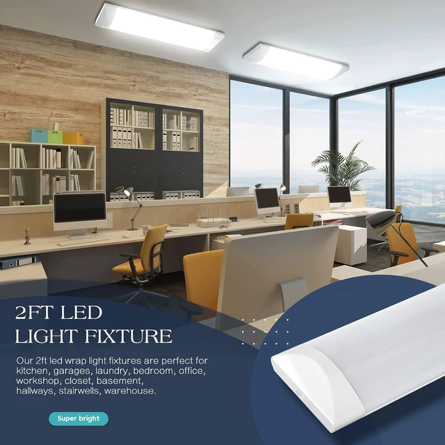 Alt view image 4 of 7 - ANTLUX 2FT LED Kitchen Puff Ceiling Light Fixture 20W 4000K, 2 Pack