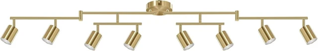 Main image of AUQUEE 8 Light Track Lighting Fixtures Ceiling, Gold Kichen Track Lighting Fixtures, Rotatable Light Heads, Adjustable Modern LED Track Lights for Kitchen/Hallway, No GU10 Bulb