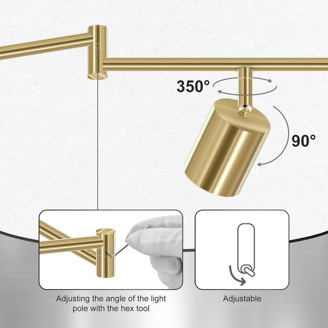 Alt view image 3 of 7 - AUQUEE 8 Light Track Lighting Fixtures Ceiling, Gold Kichen Track Lighting Fixtures, Rotatable Light Heads, Adjustable Modern LED Track Lights for Kitchen/Hallway, No GU10 Bulb