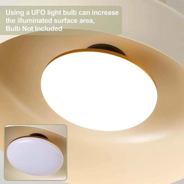 Alt view image 6 of 7 - Semi Flush Mount Ceiling Light Fixture, Brass Accent, 12.6" Metal Shade