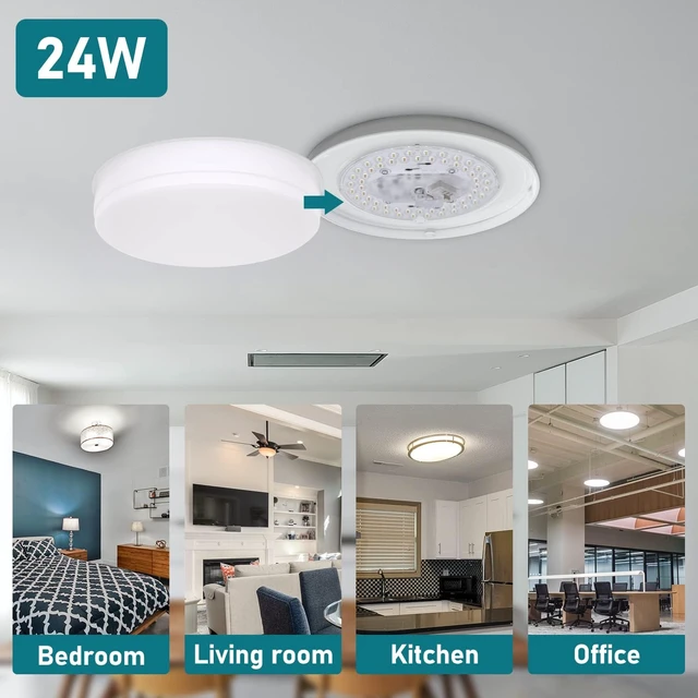 Alt view image 7 of 7 - 2Pack LED Ceiling Fan Light Retrofit Kit, 6inch 24W 2200Lm, 3CCT Dimmable
