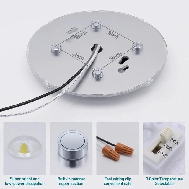 Alt view image 5 of 7 - 2Pack LED Ceiling Fan Light Retrofit Kit, 6inch 24W 2200Lm, 3CCT Dimmable