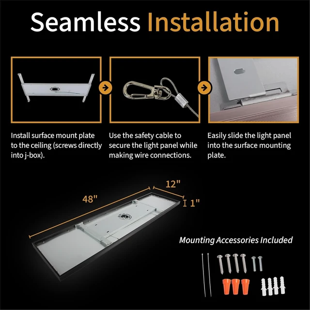 Alt view image 7 of 7 - UltraLux 1x4 Surface Mount Slim LED Panel Dimmable 3CCT Brushed Nickel 1Pk