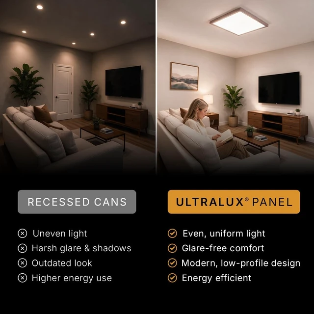 Alt view image 5 of 7 - UltraLux 1x4 Surface Mount Slim LED Panel Dimmable 3CCT Brushed Nickel 1Pk