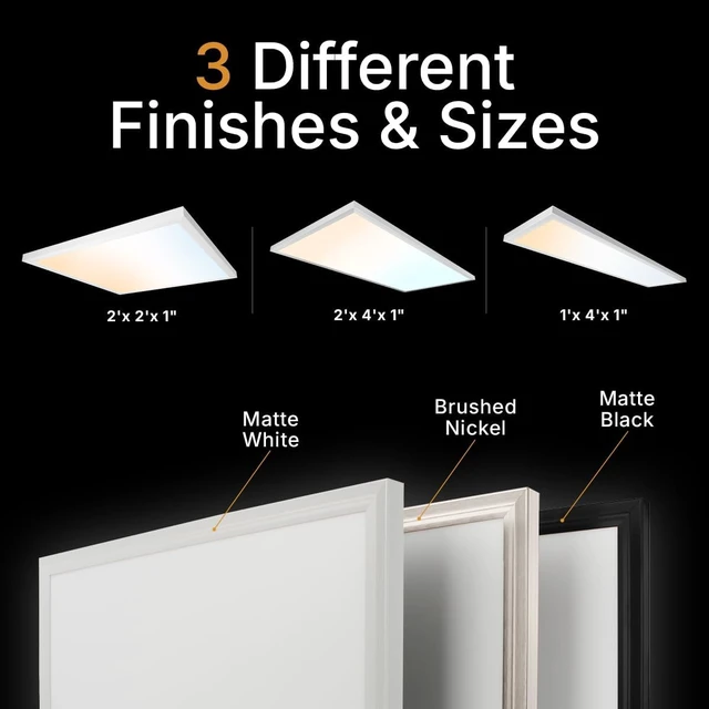 Alt view image 6 of 7 - UltraLux 1x4 Surface Mount Slim LED Panel Dimmable 3CCT Brushed Nickel 1Pk