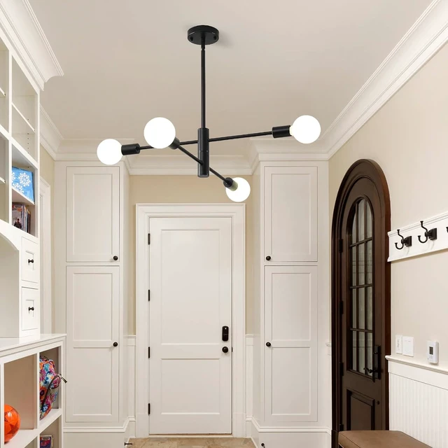 Alt view image 7 of 7 - HHR 4-Light Sputnik Ceiling Light Fixture Mid Century Modern Chandelier