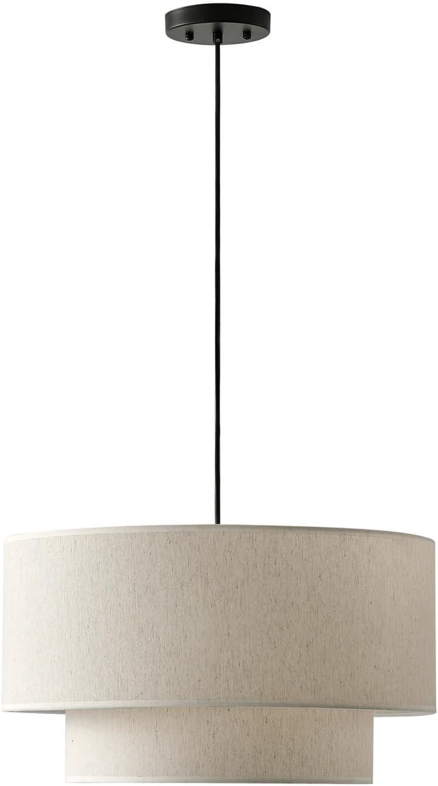 Main image of Aiwen 20" Drum Pendant Light Fixtures, 2-Tier Farmhouse Pendant Lighting
