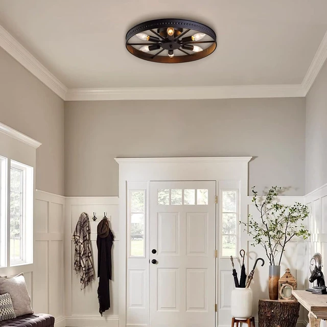 Alt view image 2 of 7 - 6-Lights Farmhouse Kitchen Light Fixtures Rustic Ceiling Light