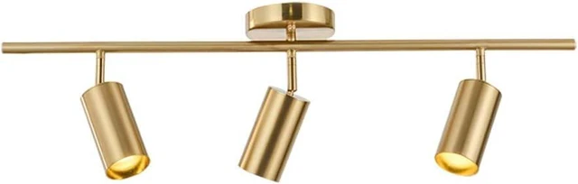 Main image of BOKT Gold 3-Lights Track Lighting Brushed Brass Ceiling Spotlight Light