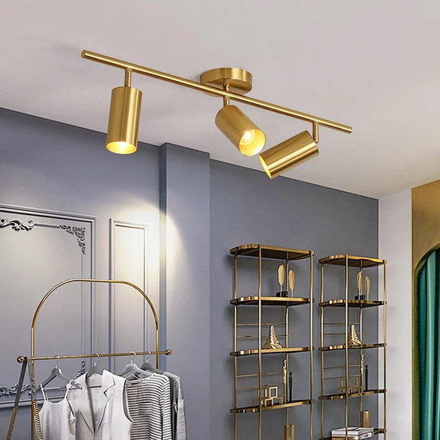 Alt view image 4 of 7 - BOKT Gold 3-Lights Track Lighting Brushed Brass Ceiling Spotlight Light