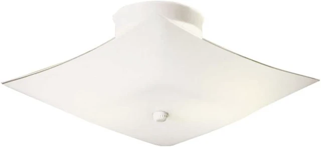Main image of Design House 501338 Two-Light Square Frosted White Glass Semi-Flush Ceiling Mounted Light 11-inch, White