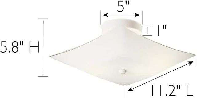 Alt view image 2 of 7 - Design House 501338 Two-Light Square Frosted White Glass Semi-Flush Ceiling Mounted Light 11-inch, White