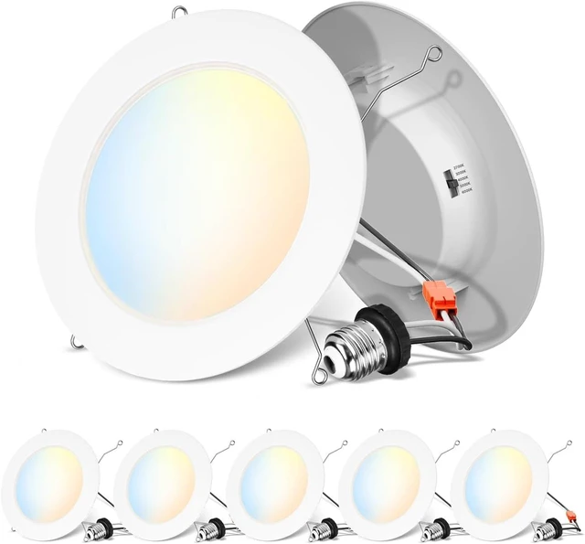 Main image of ANWIO Recessed Lighting 5/6 Inch, 5 Pack 5CCT Flat LED Can Lights, White