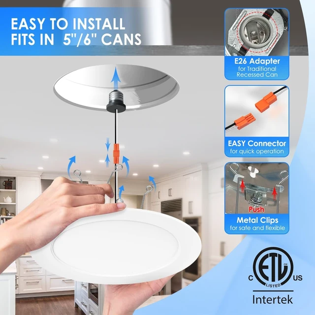 Alt view image 6 of 7 - ANWIO Recessed Lighting 5/6 Inch, 5 Pack 5CCT Flat LED Can Lights, White