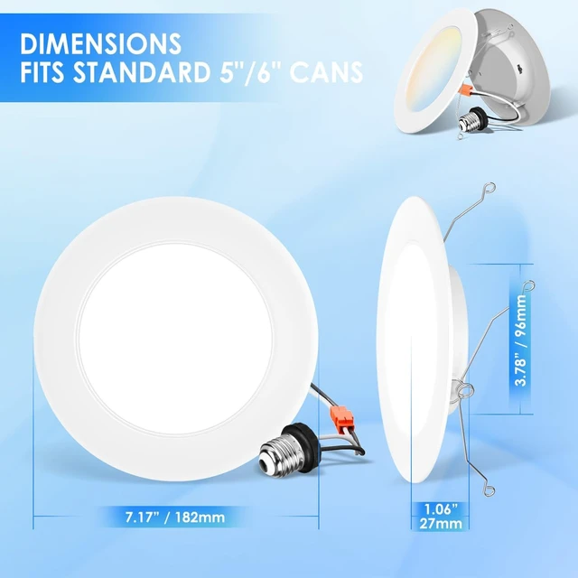 Alt view image 7 of 7 - ANWIO Recessed Lighting 5/6 Inch, 5 Pack 5CCT Flat LED Can Lights, White