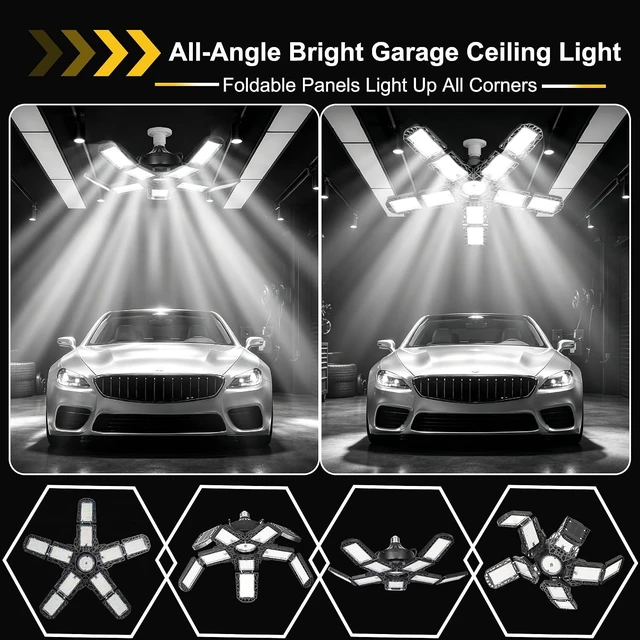 Alt view image 4 of 5 - 2 Pack 300W LED Garage Lights, 30,000LM 6500K Super Bright LED Shop Light