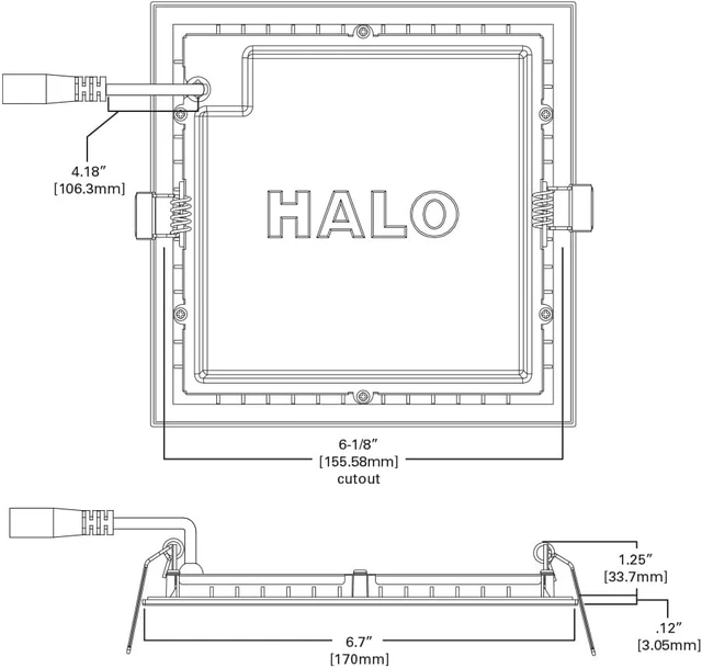 Alt view image 3 of 7 - HALO HLB 6 in Square LED Recessed Light 900lm 5 CCT 2700K-5000K