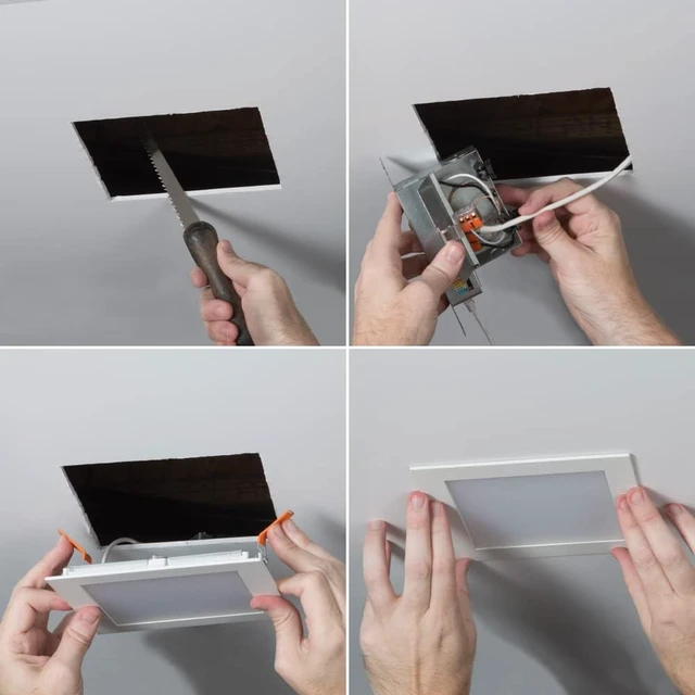 Alt view image 5 of 7 - HALO HLB 6 in Square LED Recessed Light 900lm 5 CCT 2700K-5000K