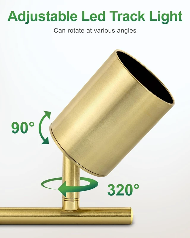 Alt view image 2 of 7 - 4 Ways Gold Track Lighting Fixtures Ceiling Gu10 Bulbs Not Included