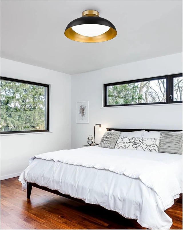 Alt view image 7 of 7 - kudos Flush Mount Ceiling Light, 16-inch LED Ceiling Light Fixture, Black and Gold Finish, 24W 2400lm Light Fixtures for Living Room, Kitchen, Bedroom, Hallway, 5CCT Adjustable, KDCL02-BK