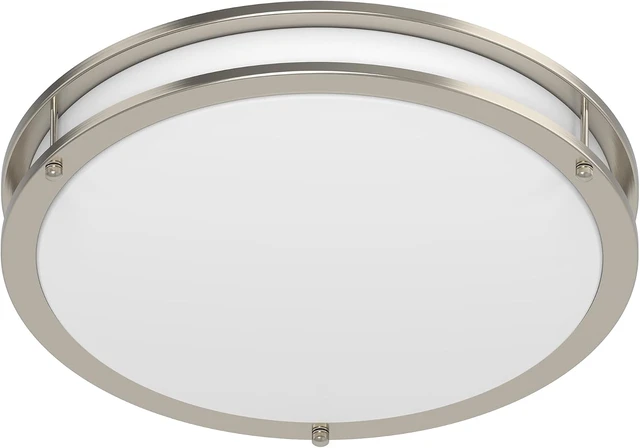 Alt view image 6 of 7 - DYMOND LED Ceiling Light Flush Mount Dimmable Adjustable Lighting from Warm White to Daylight 2700K 3000K 3500K 4000K 5000K 5 in 1 Selectable CCT (Brushed Nickel, 16 Inch)