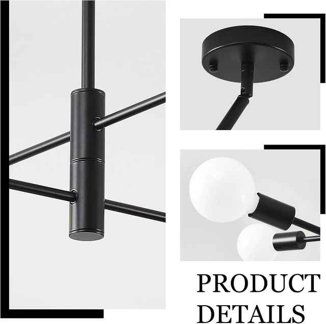Alt view image 4 of 7 - HHR 4-Light Sputnik Ceiling Light Fixture Mid Century Modern Chandelier