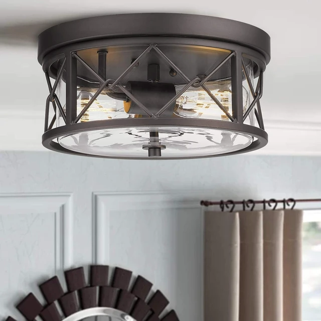 Alt view image 2 of 6 - zeyu 12 Inch Flush Mount Ceiling Light, Oil Rubbed Bronze, ZY25-F ORB