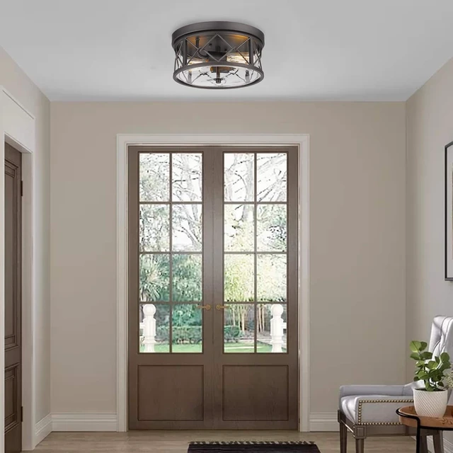 Alt view image 4 of 6 - zeyu 12 Inch Flush Mount Ceiling Light, Oil Rubbed Bronze, ZY25-F ORB