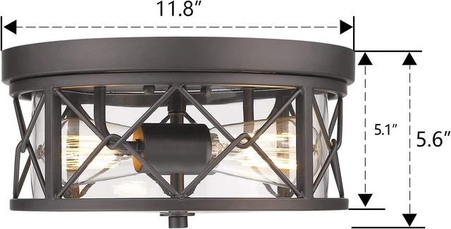 Alt view image 6 of 6 - zeyu 12 Inch Flush Mount Ceiling Light, Oil Rubbed Bronze, ZY25-F ORB
