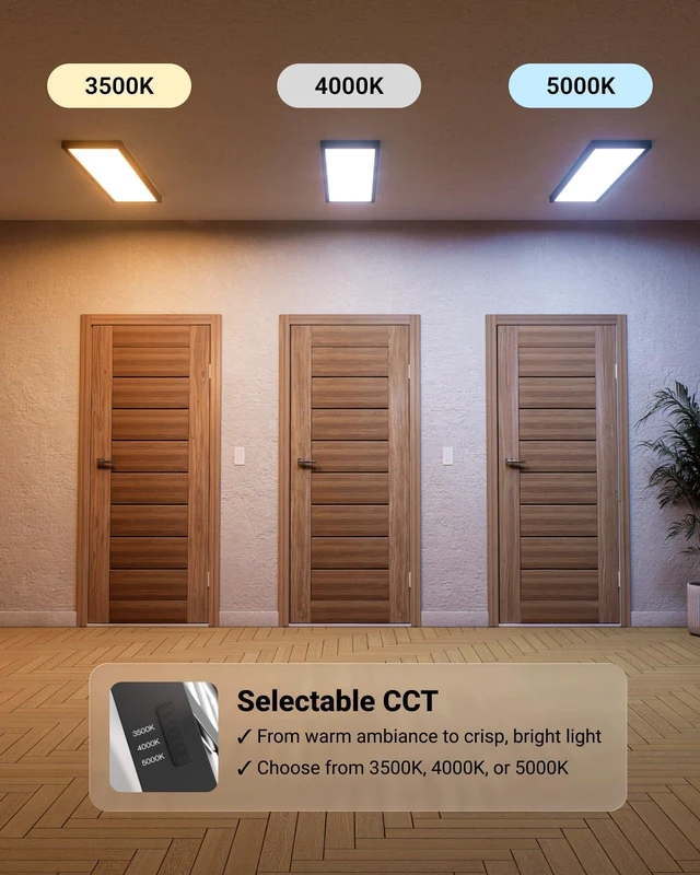 Alt view image 2 of 6 - Sunco 1x4 Black LED Flat Panel Light, Surface Mount, Dimmable