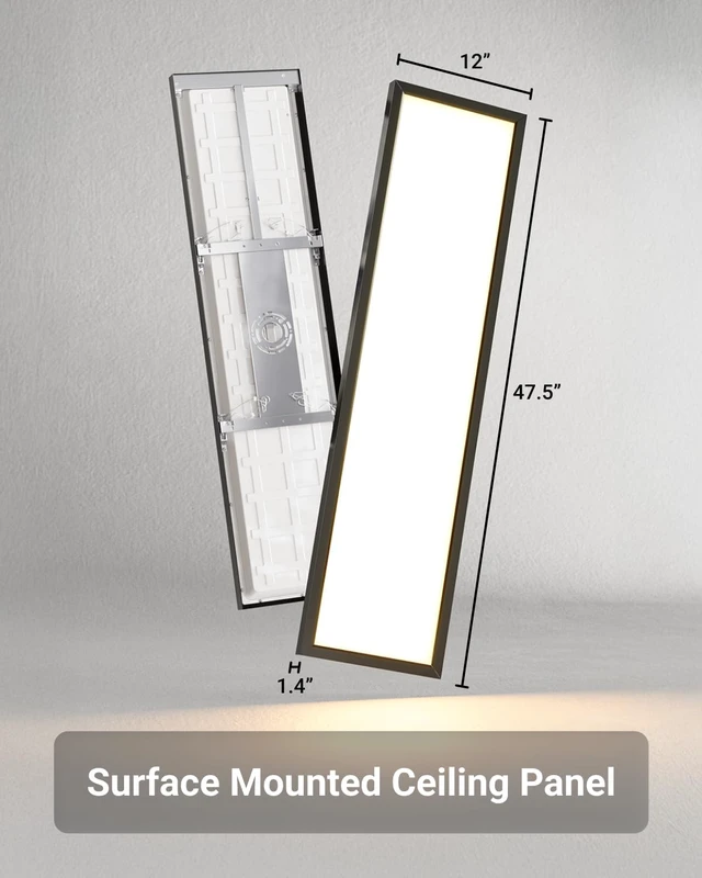 Alt view image 5 of 6 - Sunco 1x4 Black LED Flat Panel Light, Surface Mount, Dimmable