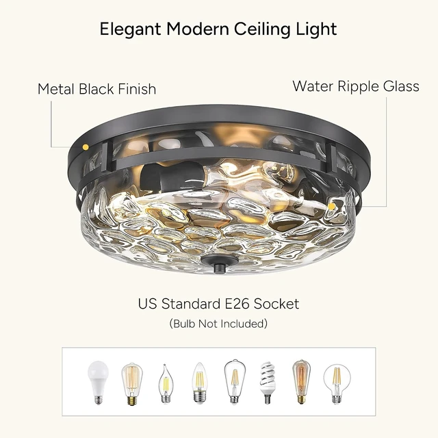 Alt view image 4 of 7 - Casia Flush Mount Ceiling Lights, 3-Light Farmhouse Close to Ceiling Light