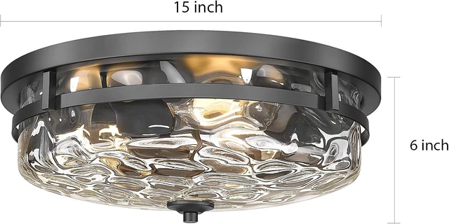 Alt view image 3 of 7 - Casia Flush Mount Ceiling Lights, 3-Light Farmhouse Close to Ceiling Light
