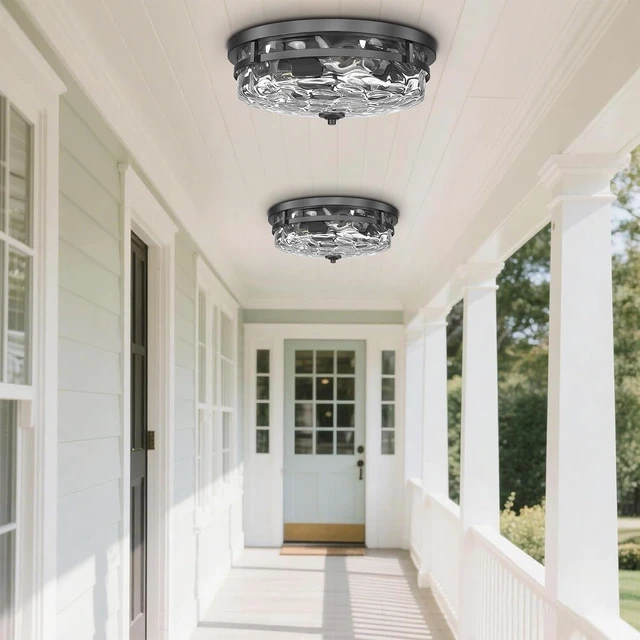 Alt view image 7 of 7 - Casia Flush Mount Ceiling Lights, 3-Light Farmhouse Close to Ceiling Light