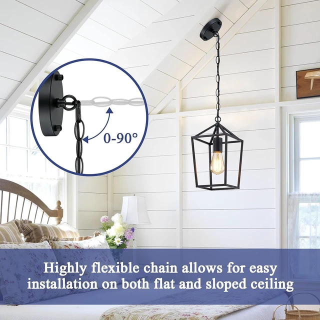 Alt view image 5 of 7 - Sheetea 2 Pack Pendant Lights Kitchen Island, Modern Black Light Fixtures