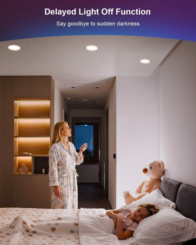 Alt view image 6 of 7 - DUSKTEC Canless Recessed Lighting 6 Inch, Color Changing, Remote Control