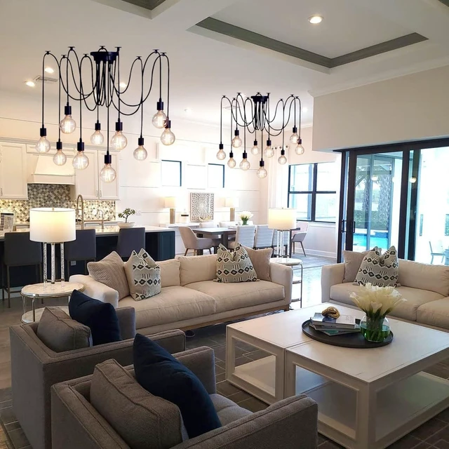 Alt view image 5 of 7 - 14-Arm Spider Light Fixture Industrial DIY Chandelier Pendant Lamp