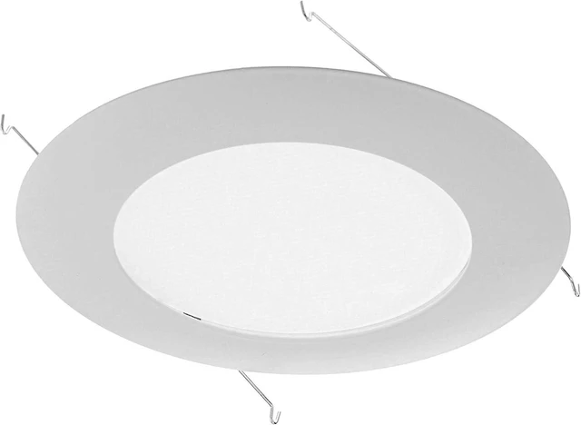 Main image of NICOR Lighting 6 inch White Lexan Flat Albalite Shower Trim with Plastic Trim Ring and Albalite Lens (17575)