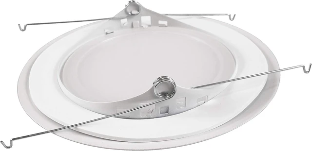 Alt view image 3 of 7 - NICOR Lighting 6 inch White Lexan Flat Albalite Shower Trim with Plastic Trim Ring and Albalite Lens (17575)